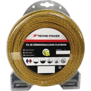 FIL DE DEBROUSSAILLEUSE TORSADE PLATINIUM Ø 2,4 MM / 44 M TECHNI-POWER