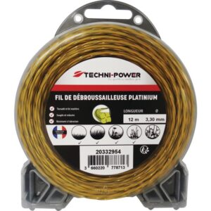 FIL DE DEBROUSSAILLEUSE TORSADE PLATINIUM Ø 3,3 MM / 12 M TECHNI-POWER