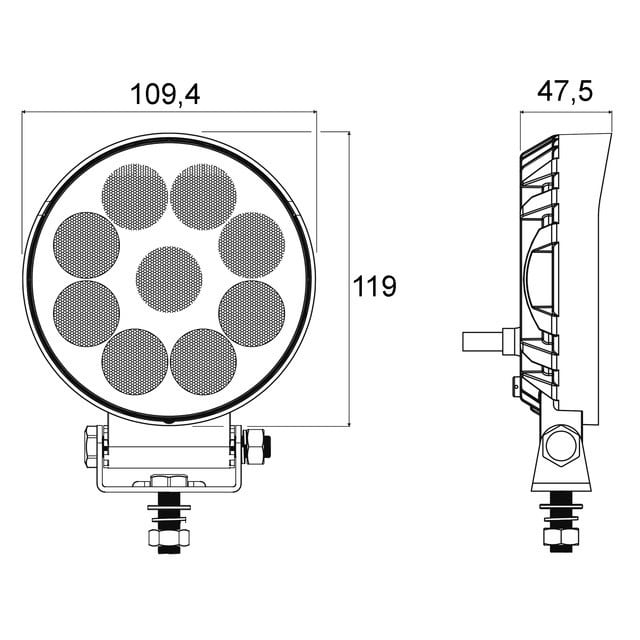 PHARE LED ROND 12/24V 42W 3800 LUMENS AVEC PROTECTION DE SURCHAUFFE TECHNI-POWER – Image 4
