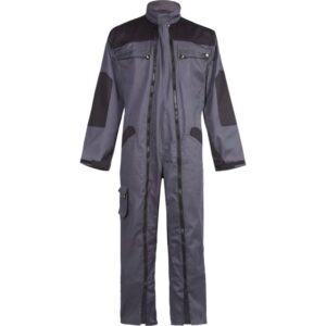 COMBINAISON DE TRAVAIL DOUBLE ZIP GRIS/NOIR