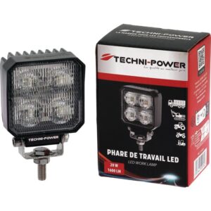 PHARE LED CARRE 12/24V 20W 1600 LUMENS TECHNI-POWER
