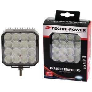 PHARE LED CARRE 12/24V 42W 4000 LUMENS AVEC PROTECTION DE SURCHAUFFE TECHNI-POWER