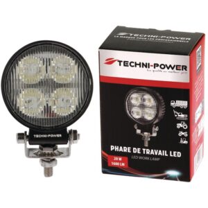 PHARE LED ROND 12/24V 20W 1600 LUMENS TECHNI-POWER