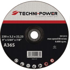 DISQUE A TRONCONNER METAL INOX MOYEU DEPORTE 230X3X22,2 MM TECHNI-POWER x25