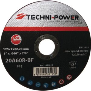 DISQUE A TRONCONNER EXTRA FIN METAL INOX PLAT 125X1X22,2 MM TECHNI-POWER x25