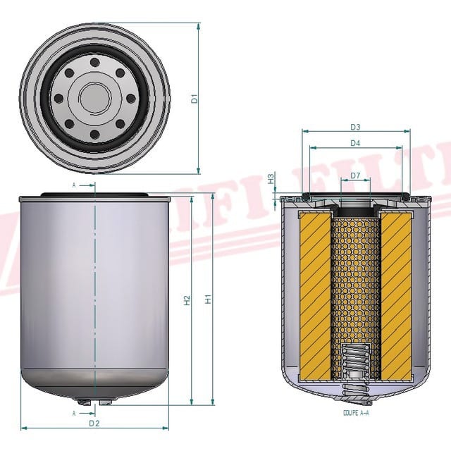 FILTRE A HUILE SO 6086 HIFI FILTER – Image 2