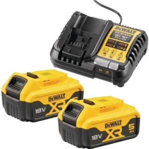 PACK 2 BATTERIES XR 18V 5AH LI-ION + CHARGEUR DCB1104P2-QW DEWALT