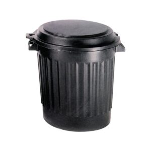 POUBELLE NOIRE AVEC COUVERCLE 80 LITRES