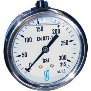 MANOMETRE 63 MM 300 BAR ARRIERE 1/4"