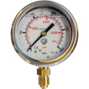 MANOMETRE GLYCERINE 63 MM 0/250 BAR RADIALE 1/4"