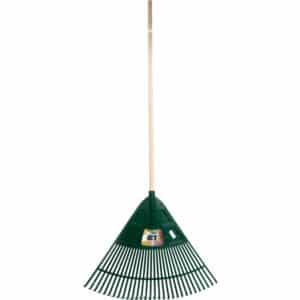 RATEAU DE COUR TRIANGULAIRE 80CM AVEC MANCHE BOIS